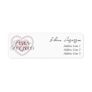 Étiquette Elegant Heart Pearls Prosecco Fête des mariées Bub