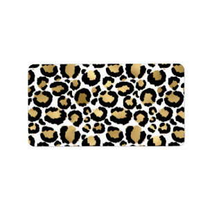Étiquette Élégant Léopard Monochromatique Spots Sauvage Glam