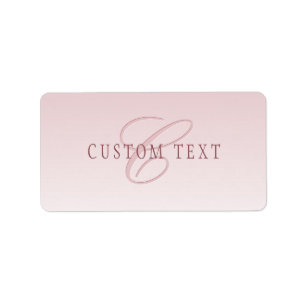 Étiquette Élégant lettrage et monogramme   Rose Ombre