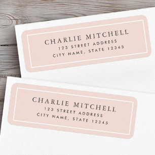 Étiquette Elegant light blush pink return address