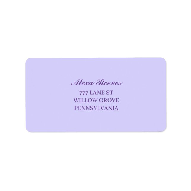 Étiquette Elegant Light Purple Lilac Flowers Wedding (Devant)
