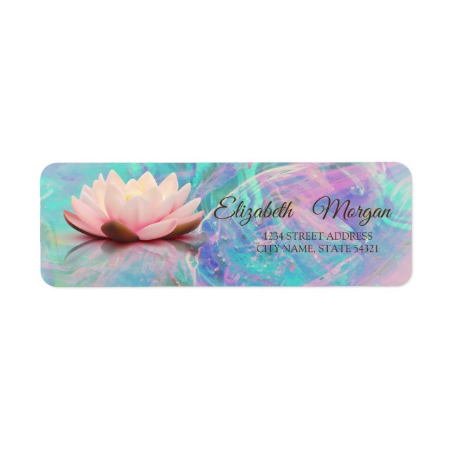 Étiquette Élégant Lotus Opal glamour (Devant)