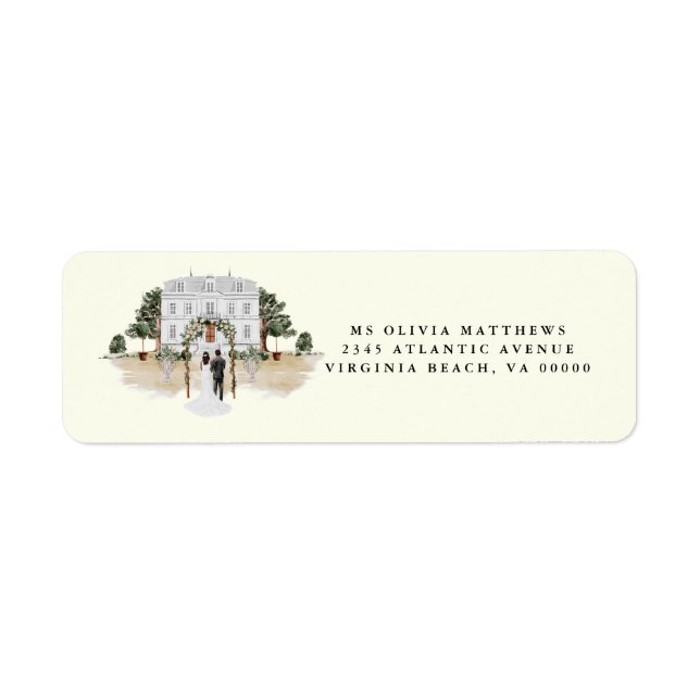 Étiquette Elégant Manoir De Pays | Mariage campagnard de ran (Devant)