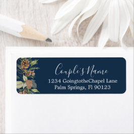 Étiquette Élégant Mariage bleu de la Marine d'hiver Adresse 