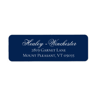 Étiquette Élégant Mariage bleu et blanc de la marine Étiquet
