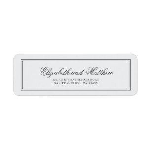 Étiquette Élégant Mariage classique simple Adresse de retour
