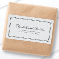 Élégant Mariage classique simple Adresse de retour