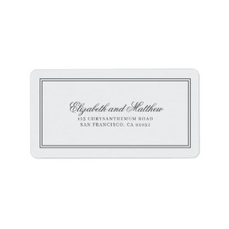 Étiquette Élégant Mariage classique simple Adresse de retour