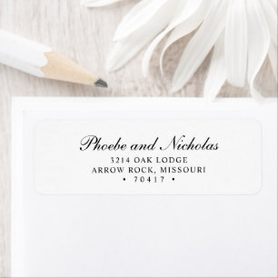 Étiquette Élégant Mariage d'adresse de retour noir et blanc