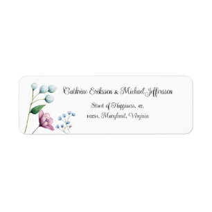 Étiquette Élégant Mariage Floral Soft Botanical Romance