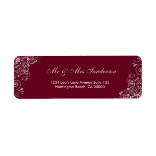 Étiquette Élégant Mariage gris argenté bordeaux