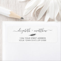 Élégant Mariage lettre main Adresse de retour Labe
