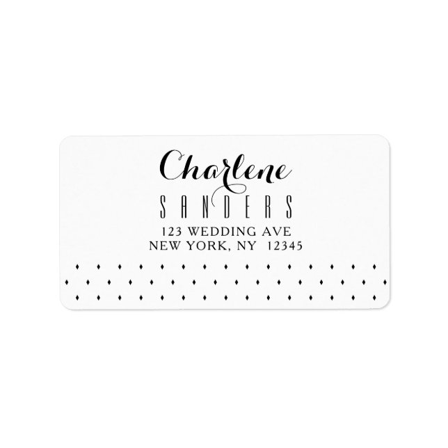 Étiquette Élégant Mariage minimal RSVP Retourner l'adresse É (Devant)