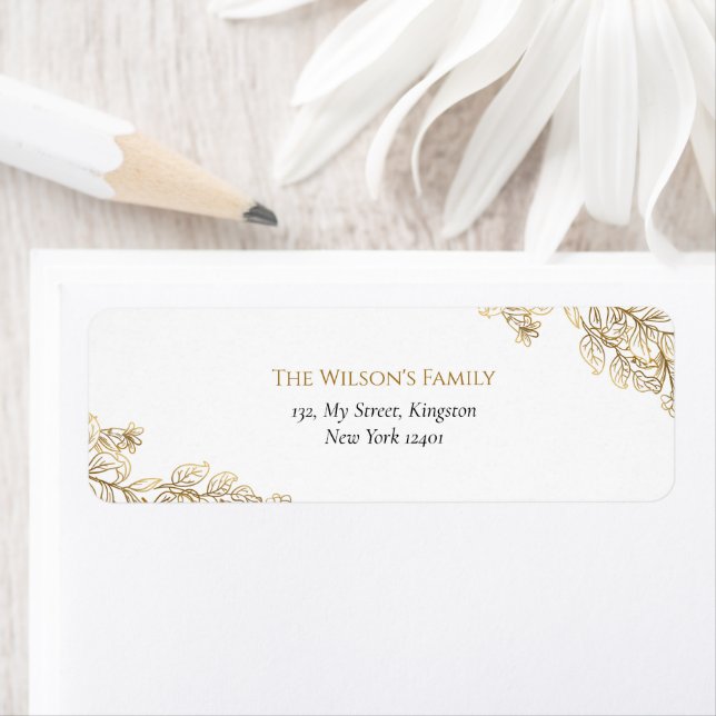 Étiquette Elégant Merrier Or Ensemble Joyeux Noël (En situation)