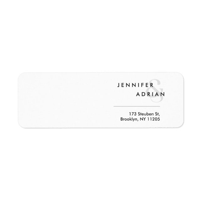 Étiquette Élégant minimal blanc moderne Mariage Adresse de r (Devant)