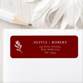 Étiquette Elegant Minimal Botanical Wedding Return Address