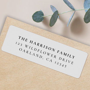 Étiquette Elegant Minimal Classic Dove Gray Return Address