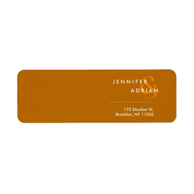 Étiquette Elégant minimal Tiger's Eye Moderne (Devant)