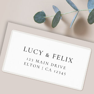 Étiquette Élégant minimaliste Adresse de retour Mariage ch