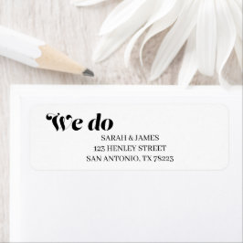 Étiquette Élégant minimaliste Bold Calligraphie Mariage blan