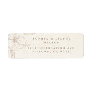 Étiquette Élégant minimaliste hors Mariage floral blanc