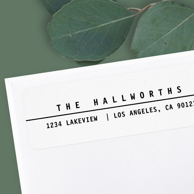 Étiquette Élégant minimaliste noir et blanc (Créateur téléchargé)