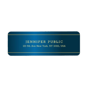 Étiquette Élégant Modèle de texte Deep Blue Gold Professiona