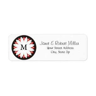 Étiquette Élégant Modèle Floral Avec Monogramme