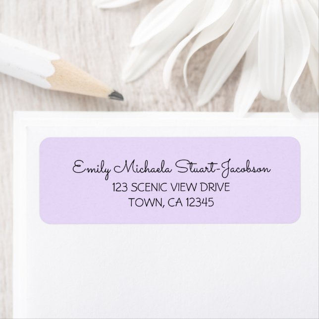 Étiquette Elegant Modern Purple Contemporary Calligraphy  (En situation)