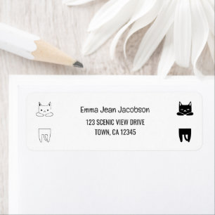 Étiquette Élégant Moderne Cute Cats 2 Photos Retour Adresse