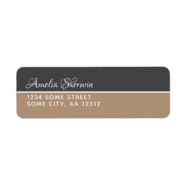 Étiquette Élégant moderne Grey et Beige Adresse de retour