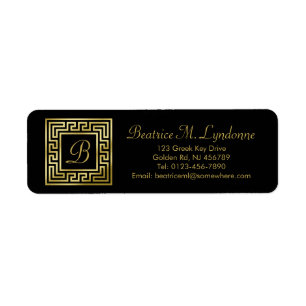 Étiquette Élégant Monogram Gold Parties scintillant grecque 
