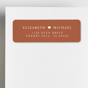 Étiquette Élégant Monogram Terracotta Mariage Adresse de ret