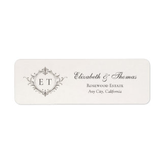 Étiquette Elegant Monogram Wedding Return Address