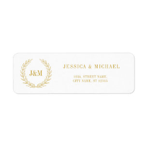 Étiquette Élégant Monogramme classique minimaliste Mariage