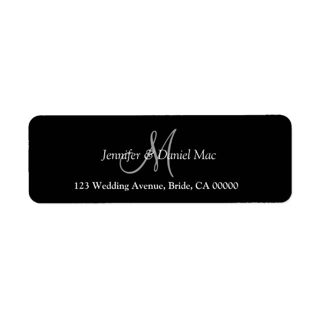 Étiquette Élégant Monogramme Mariage marié Groom noms person (Devant)