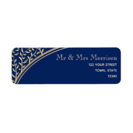 Étiquette Elegant Navy Blue Adresse de retour