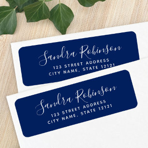 Étiquette Elegant navy blue return address labels
