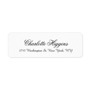 Étiquette Élégant noir blanc clair clair élégant Script uniq
