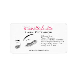 Étiquette Elégant noir et blanc Eyelashes Dessin Barre Lash