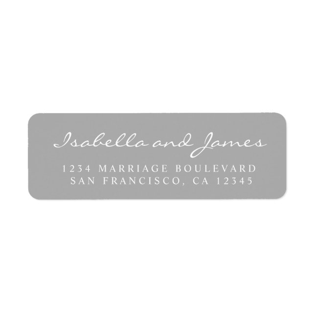 Étiquette Élégant nom de calligraphie Mariage adresse de ret (Devant)