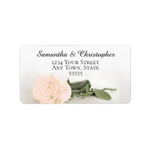 Étiquette Elegant Peach Rose Adresse du Mariage