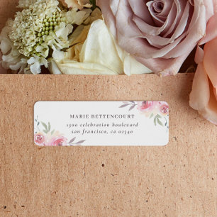 Étiquette Élégant Peint Floral Nom personnalisé Adresse de r