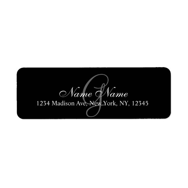 Étiquette Élégant Personnalisé Monogramme Adresse de retour  (Devant)