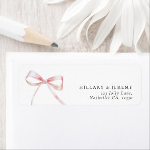 Étiquette Elegant Pink Bow Girl Baby shower Adresse de retou
