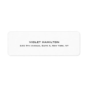 Étiquette Élégant Plain Simple Blanc Professionnel Moderne