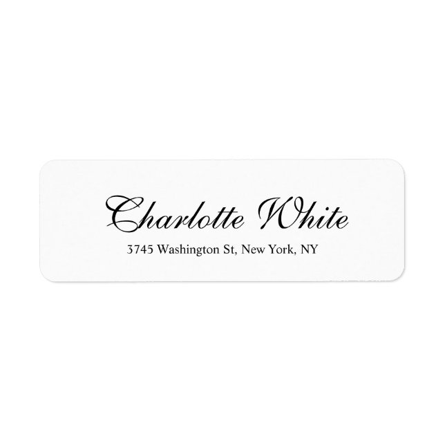 Étiquette Élégant professionnel classique clair noir blanc (Devant)