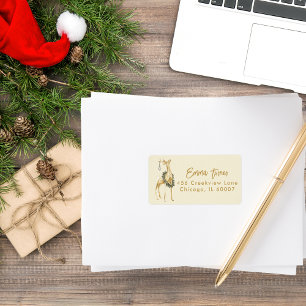 Étiquette Élégant renne de Noël tendance