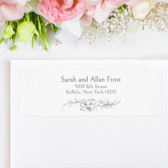 Étiquette Élégant Rococo Floral Français (Créateur téléchargé)