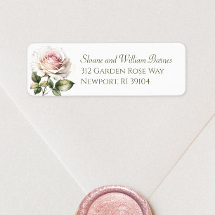 Étiquette Élégant romantique rose pâle Adresse de retour
